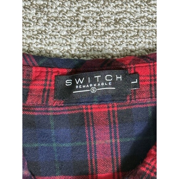 Switch Flannel Shirt Men’s L Long Sleeve Red Born To Be R$ch - Picture 3 of 7